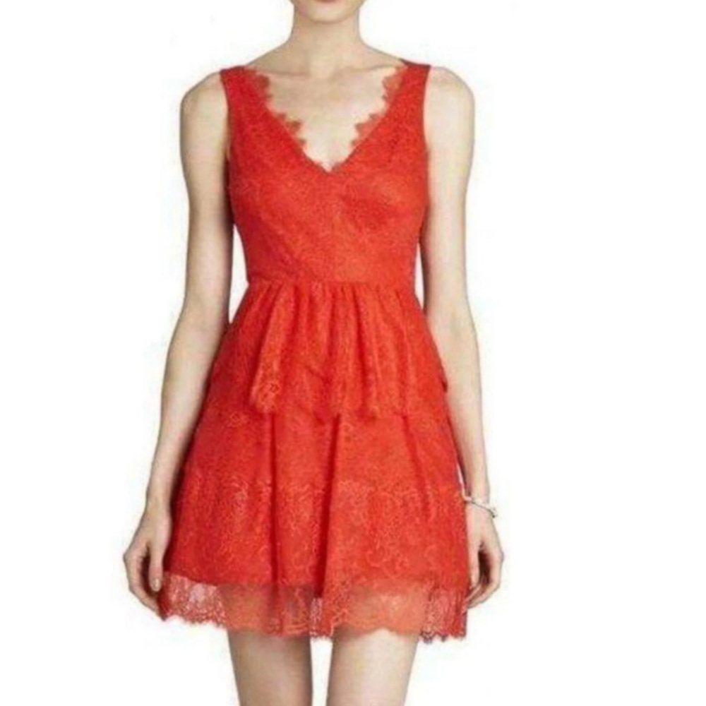 BCBGMaxAzria XXS WILLA red cocktail dress